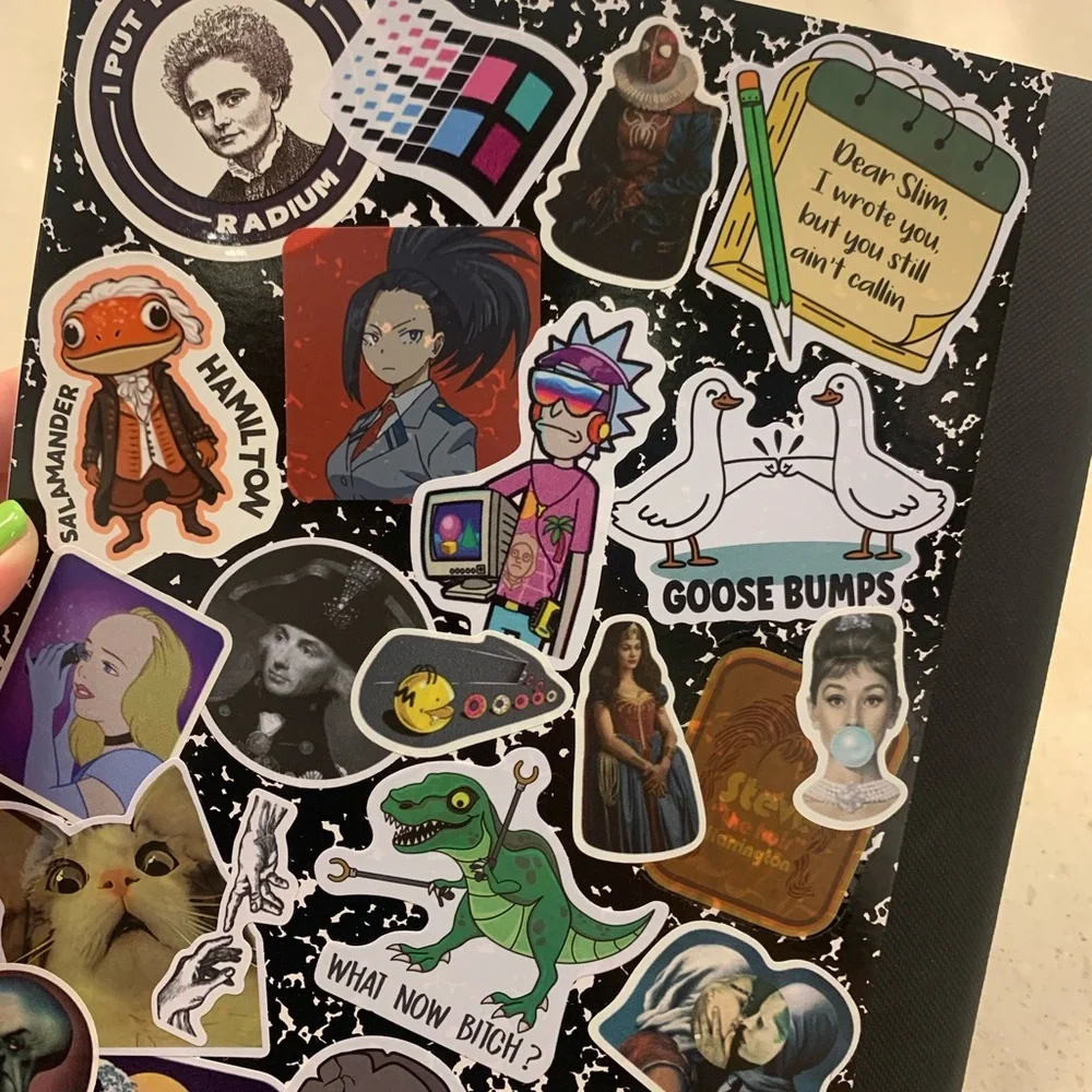 Brand New Sticker-Covered Composition Notebook. One-of-a-Kind